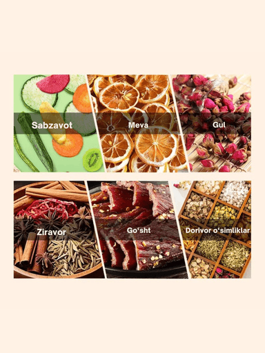 Sabzavot va mevalar uchun quritgich / meva, sabzavot va pastilalar uchun degidrator Uskunalar.uz US-12