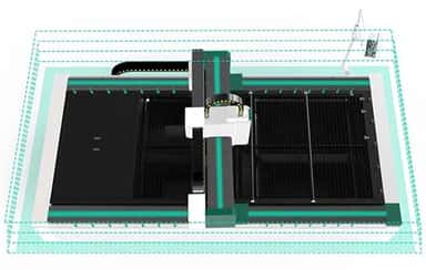 Metalni qayta ishlovchi lazerli kesish uskunasi US-FMA3015 1500 W.