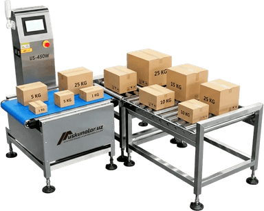 US-450W Onlayn og'irlik tekshirish tarozisi | maks. vazn o'lchash 25 kg