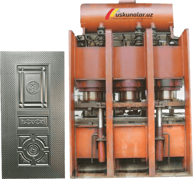 Po'lat eshiklar ishlab chiqarishda qo'llaniluvchi maxsus press 3000t