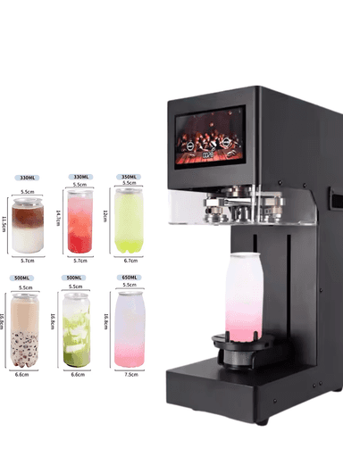 Alyuminiy bankalarni qopqoq bilan yopish va plastik butilkalarni muhrlash uchun moslam