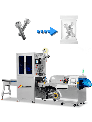 Avtomatik Qadoqlsh Uskuna | Vint, Bolt, Shurup va boshka mahsulotlar uchun | Garizantal qadoqlsh uskuna