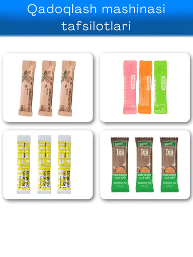 Avtomatik Stick-Paket Kukun Qadoqlash Uskunasi UST-120U | Kofe, Shakar, Tuz, Dori kukunlari, Vitamin, Energetik va Ziravorlar uchun