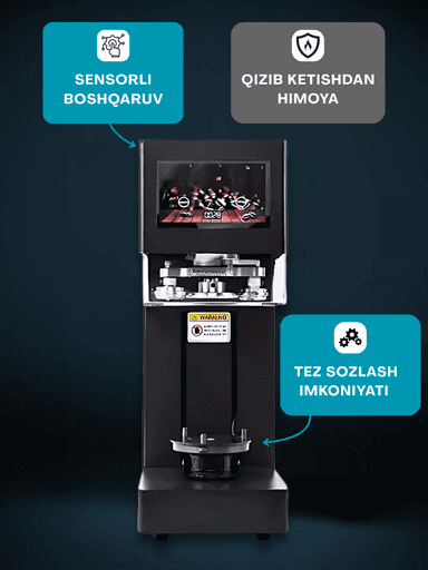 Alyuminiy bankalarni qopqoq bilan yopish va plastik butilkalarni muhrlash uchun moslam