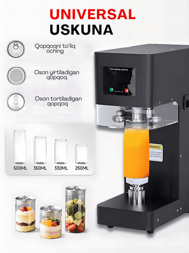 Alyuminiy bankalar va plastik butilkalarni yopish va germetik yopishtirish uskunasi