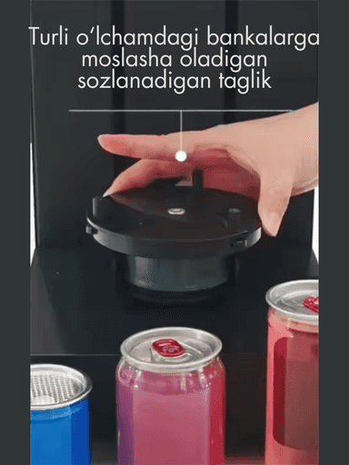 Alyuminiy bankalarni qopqoq bilan yopish va plastik butilkalarni muhrlash uchun moslam