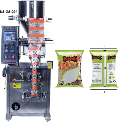 3 tomonli, vertikal qadoqlash uskunasi US-GS001