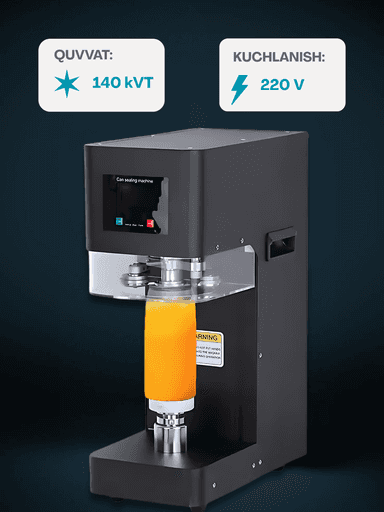 Alyuminiy bankalar va plastik butilkalarni yopish va germetik yopishtirish uskunasi