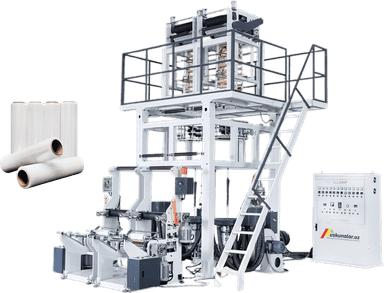 Ikkita kallakli polietilen plyonka ishlab chiqaruvchi ekstruder US-JDDC-50-500