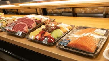 US-BF500 Yupqa oziq-ovqat plyonkasi (strech) bilan qadoqlash uskunasi | 20-60 qadoq/min