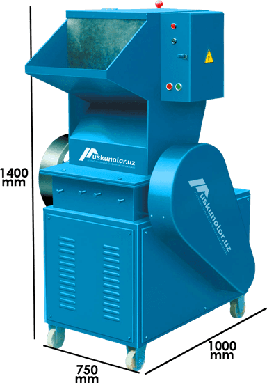 Plastik chiqindilarni maydalash uskunasi | ishlash tezligi 120-200 kg/soat