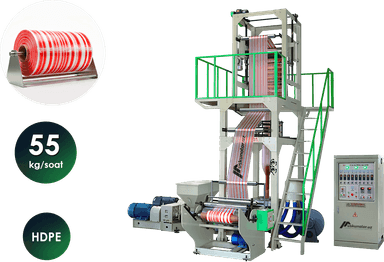 Ikki xil rangli polietilen plyonka ishlab chiqarish uskunasi | maksimal rulon kengligi 600 mm