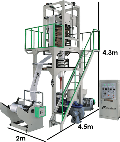 Polietilen plyonka (HDPE) ishlab chiqarish uskunasi | maksimal plyonka kengligi 600 mm