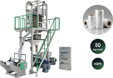 Polietilen plyonka (HDPE) ishlab chiqarish uskunasi | maksimal plyonka kengligi 800 mm