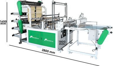 Rulondan donali polietilen paketlar kesib berish uskunasi | maksimal kesish kengligi 900 mm