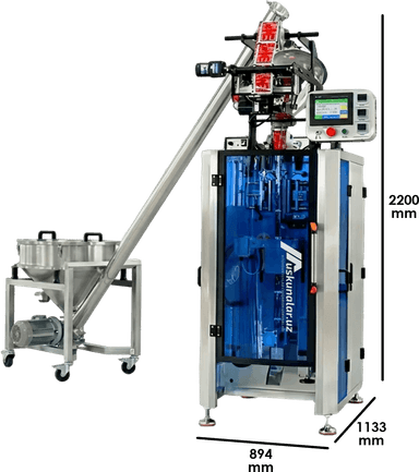 USTB-120QFT Kukun (kakao, kofe, quruq sut) qadoqlash uchun avtomatik vertikal qadoqlash uskunasi | qadoq kengligi: 20-50mm ; uzunligi: 40-170 mm